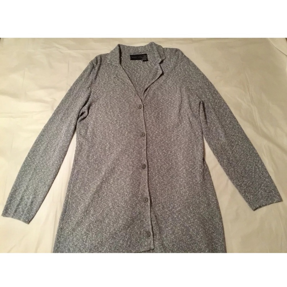 JH Collectibles Gray Button Down Cardigan Sweater